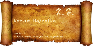 Karkus Hajnalka névjegykártya